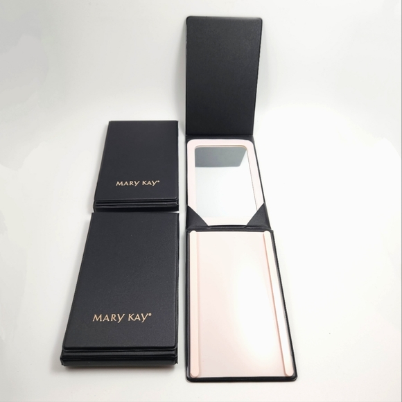 Mary Kay MakeUp Tri Fold Mirror Compact w/ Easel Back Set of 3 - Black and Pink - Picture 3 of 14